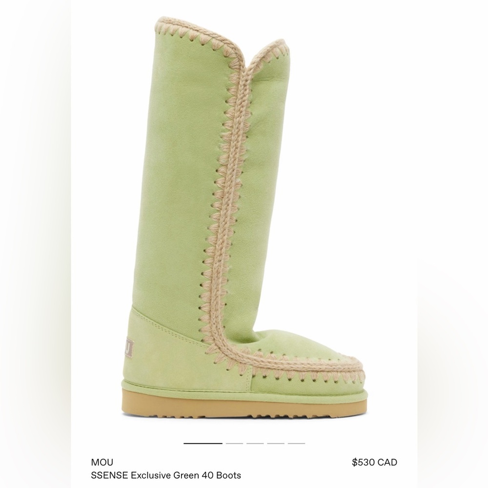 NEW! Mou Women's Light Green Winter Boots - Picture 2 of 4